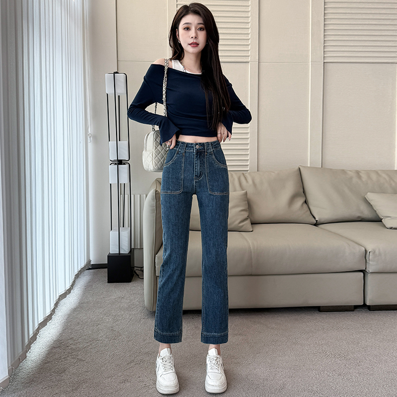 實拍2026季新款彈力牛仔褲女小個子高腰鉛筆褲修身直筒褲