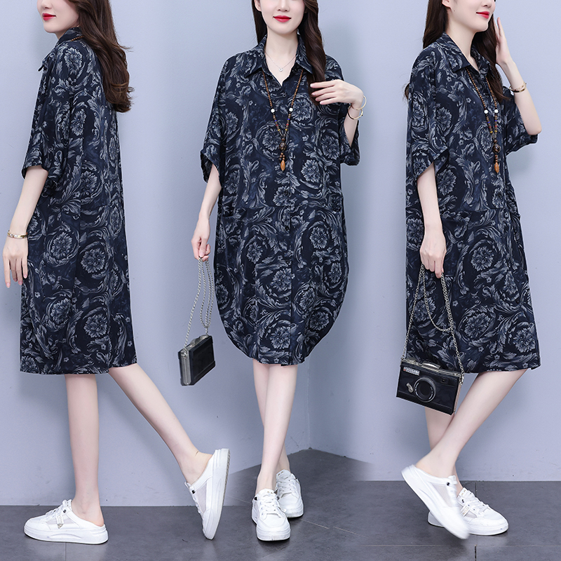 RY1365# 大码女装2026夏季新款减龄时尚洋气连衣裙宽松遮肚显瘦裙子