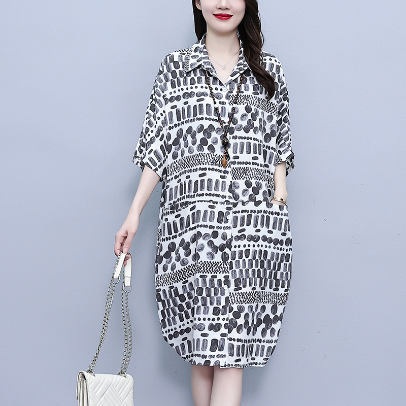 RY1362# 大码女装2026夏季新款减龄时尚洋气连衣裙宽松遮肚显瘦裙子