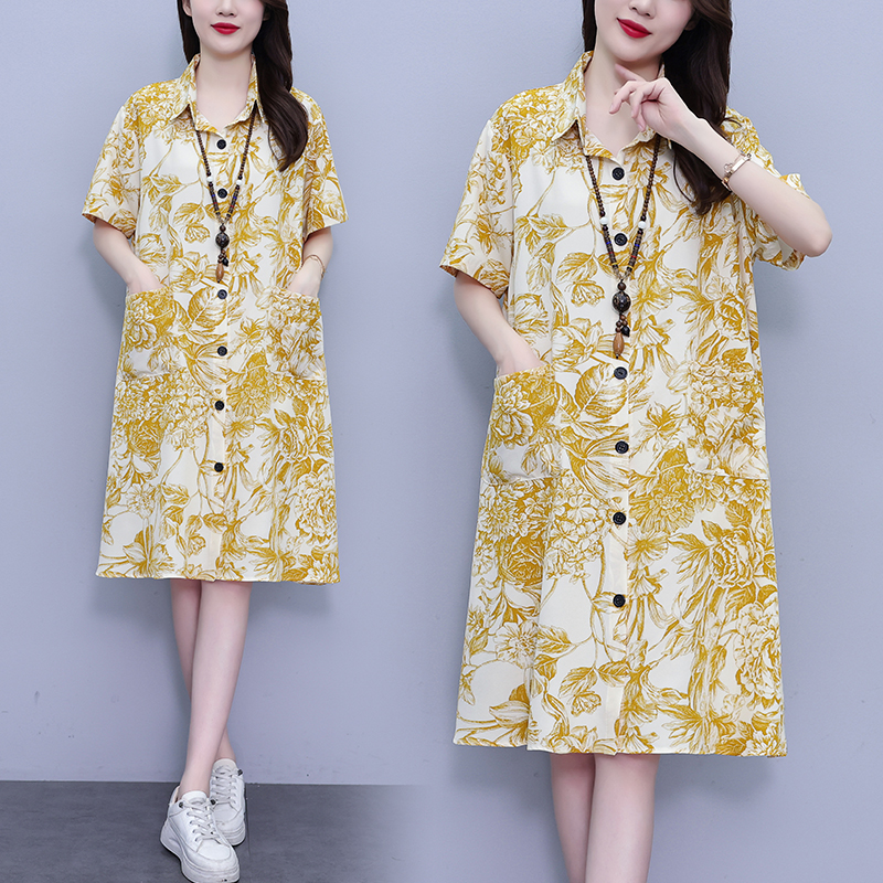MY12441# 大码女装夏季新款减龄时尚洋气连衣裙宽松遮肚显瘦裙子女裝貨...