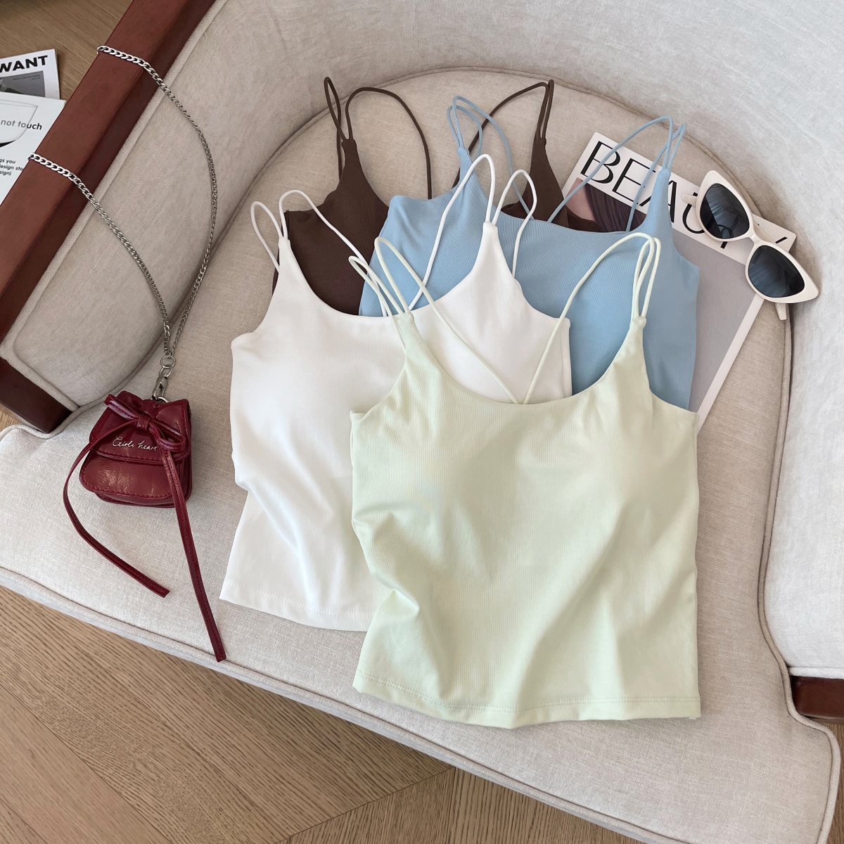 MY16546# 夏季新品性感吊带美背女显瘦气质镂空舒适辣妹外穿抹胸女裝貨...