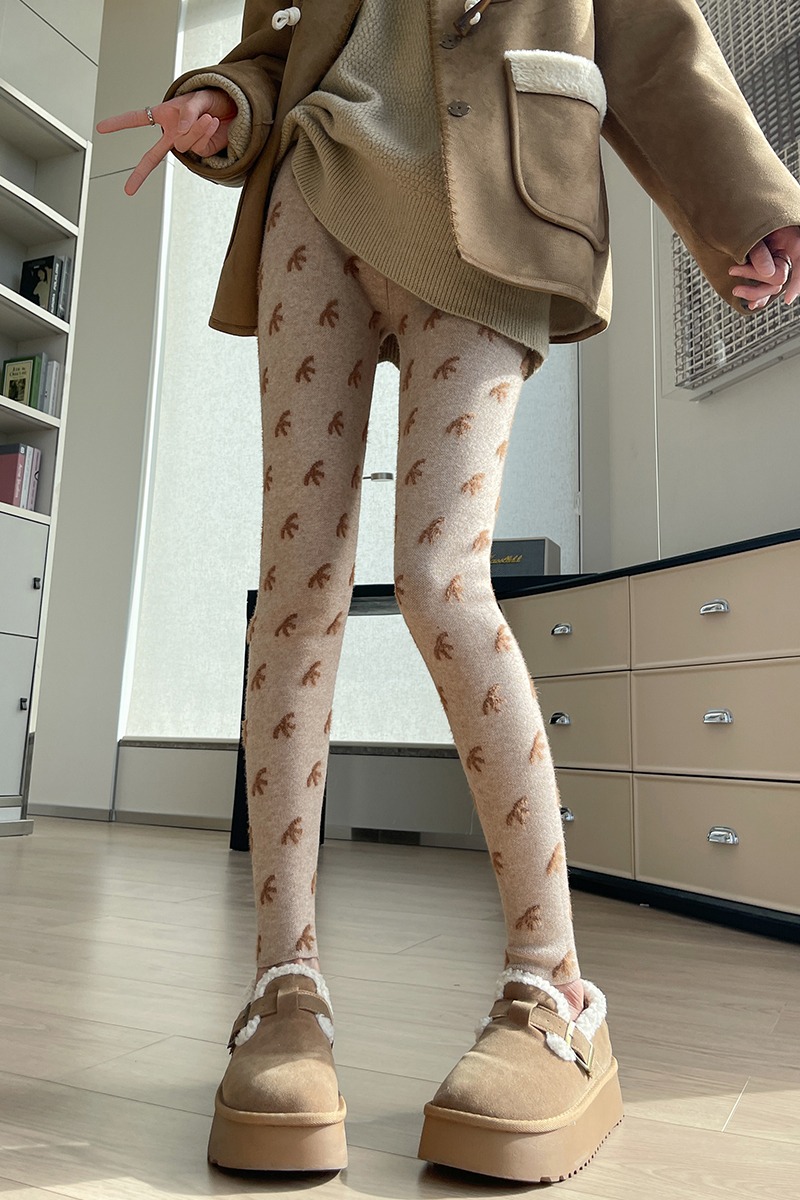 實拍打底褲女冬季加絨加厚外穿小腳褲高腰緊身彈力保暖水貂絨棉褲