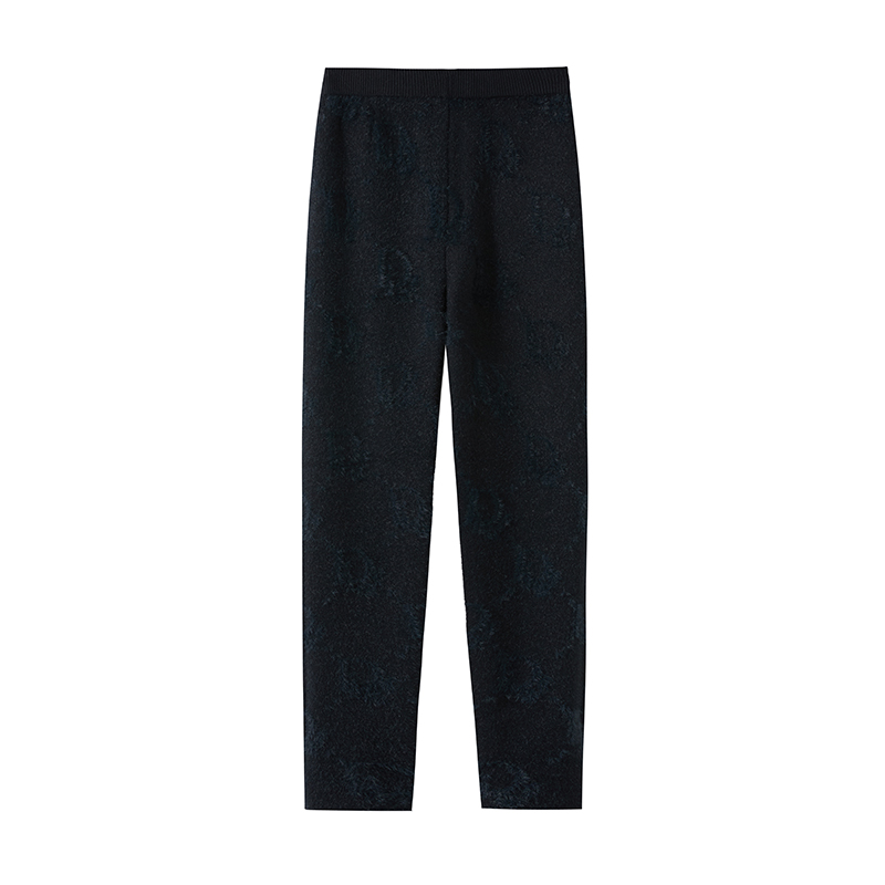 實拍提花針織打底褲女冬季外穿保暖高腰緊身彈力加絨加厚小腳褲