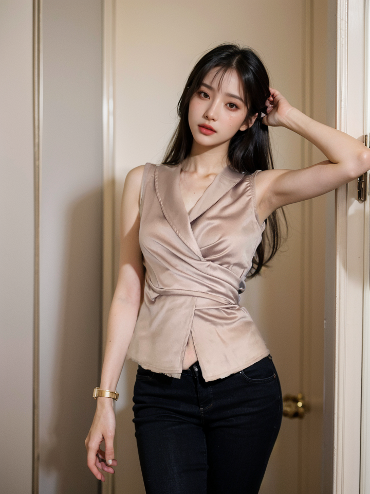 MY16498# 香槟色无袖背心设计感小众修身显瘦百搭上衣女裝貨源服裝批發