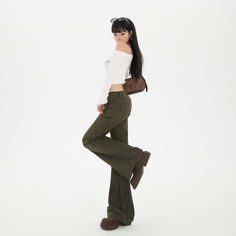 美式復古辣妹低腰牛仔喇叭褲女2025秋季新款修身顯瘦垂感馬蹄褲