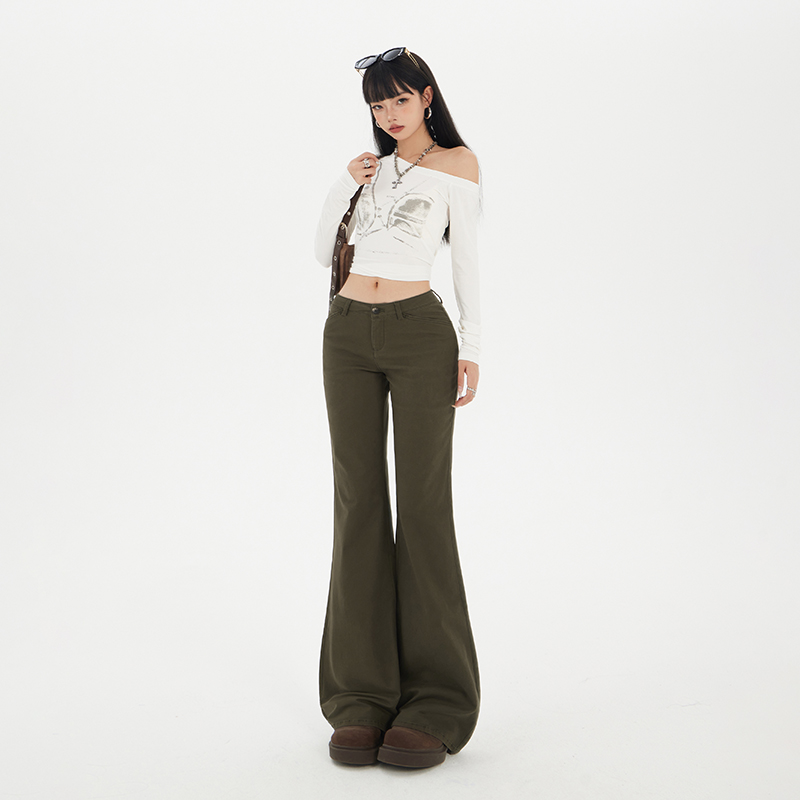 美式復古辣妹低腰牛仔喇叭褲女2025秋季新款修身顯瘦垂感馬蹄褲
