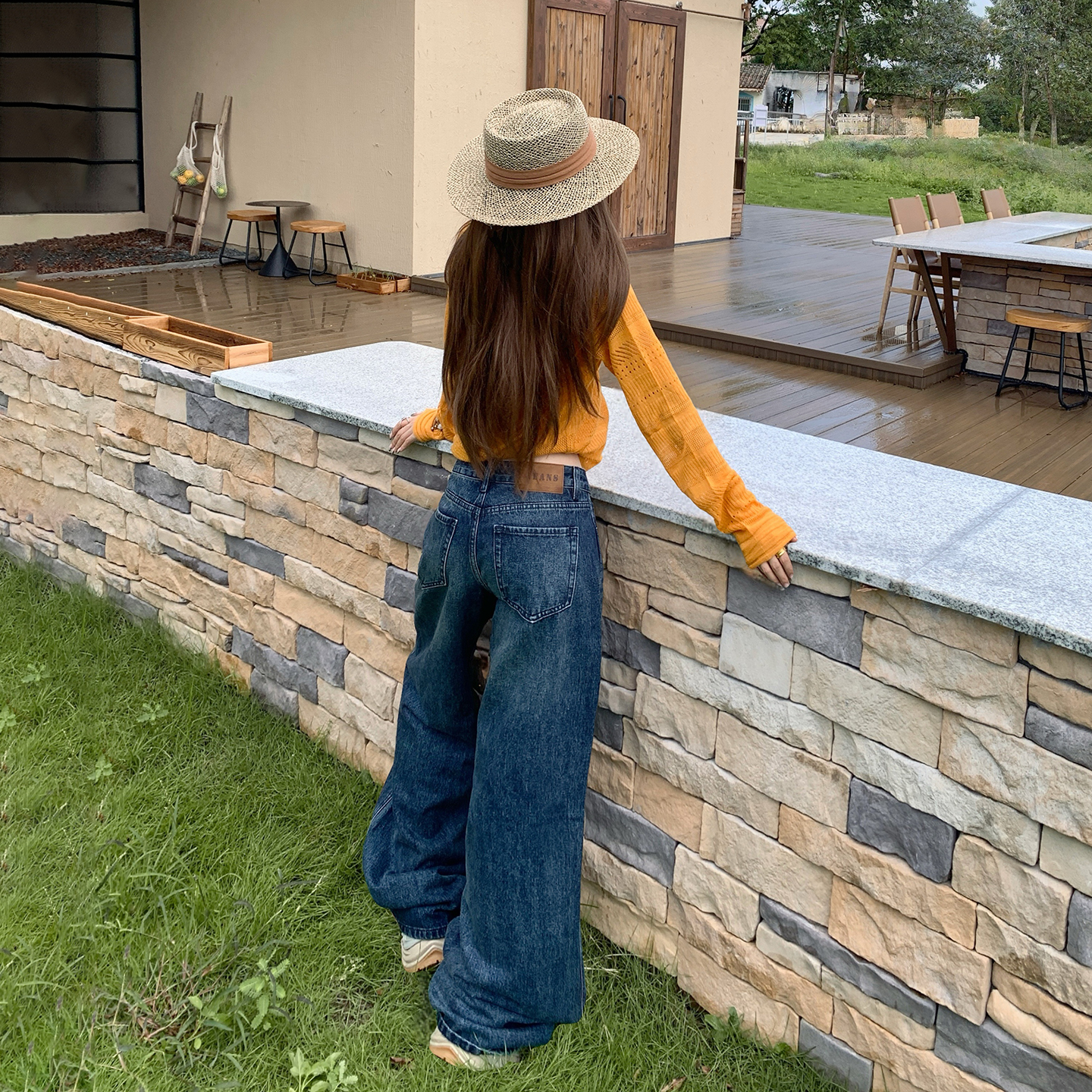 美式復古寬松低腰闊腿褲女2025秋冬新款百搭垂感直筒顯瘦牛仔褲女