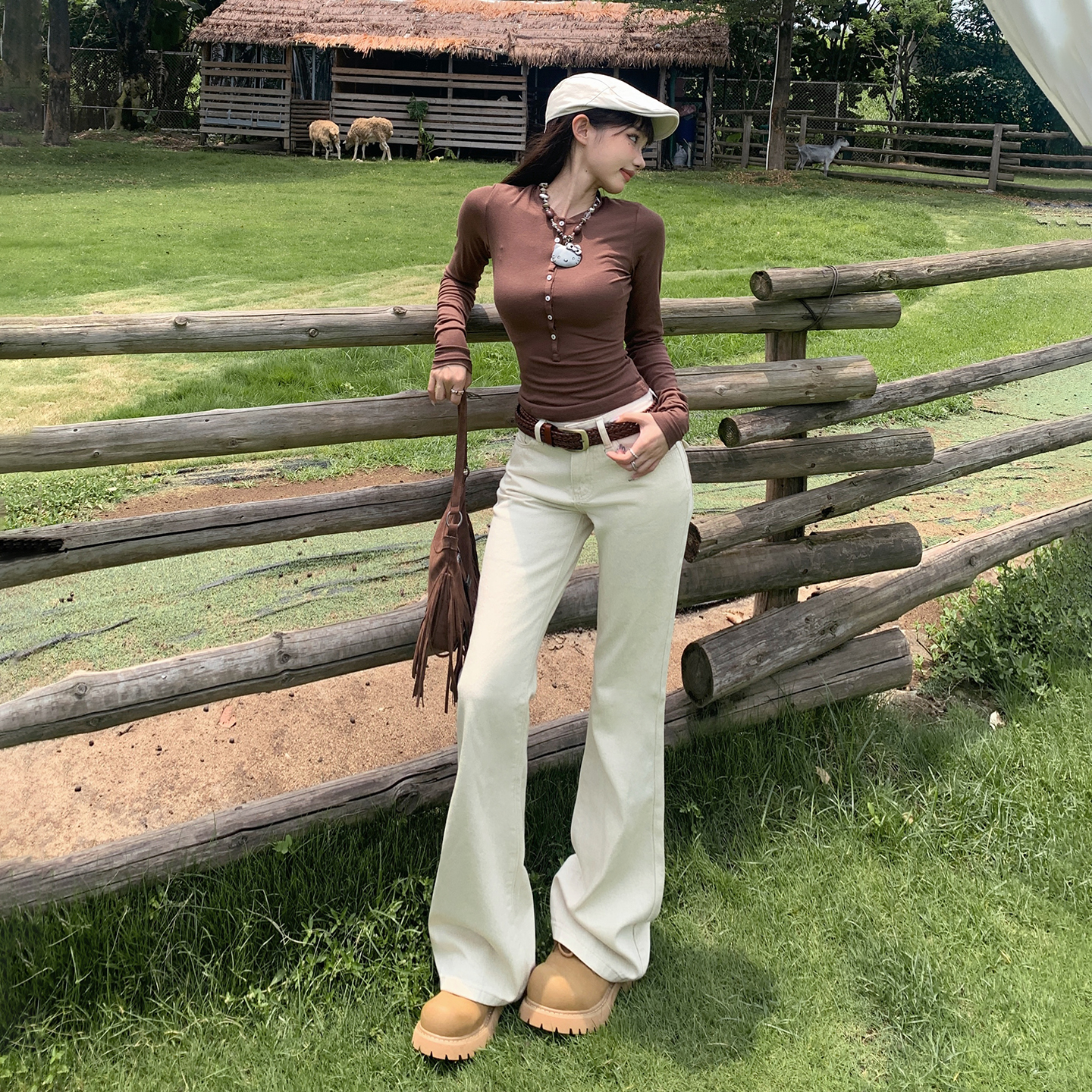 美式復古低腰辣妹修身喇叭褲女2025秋冬新款百搭顯瘦彈力牛仔褲女