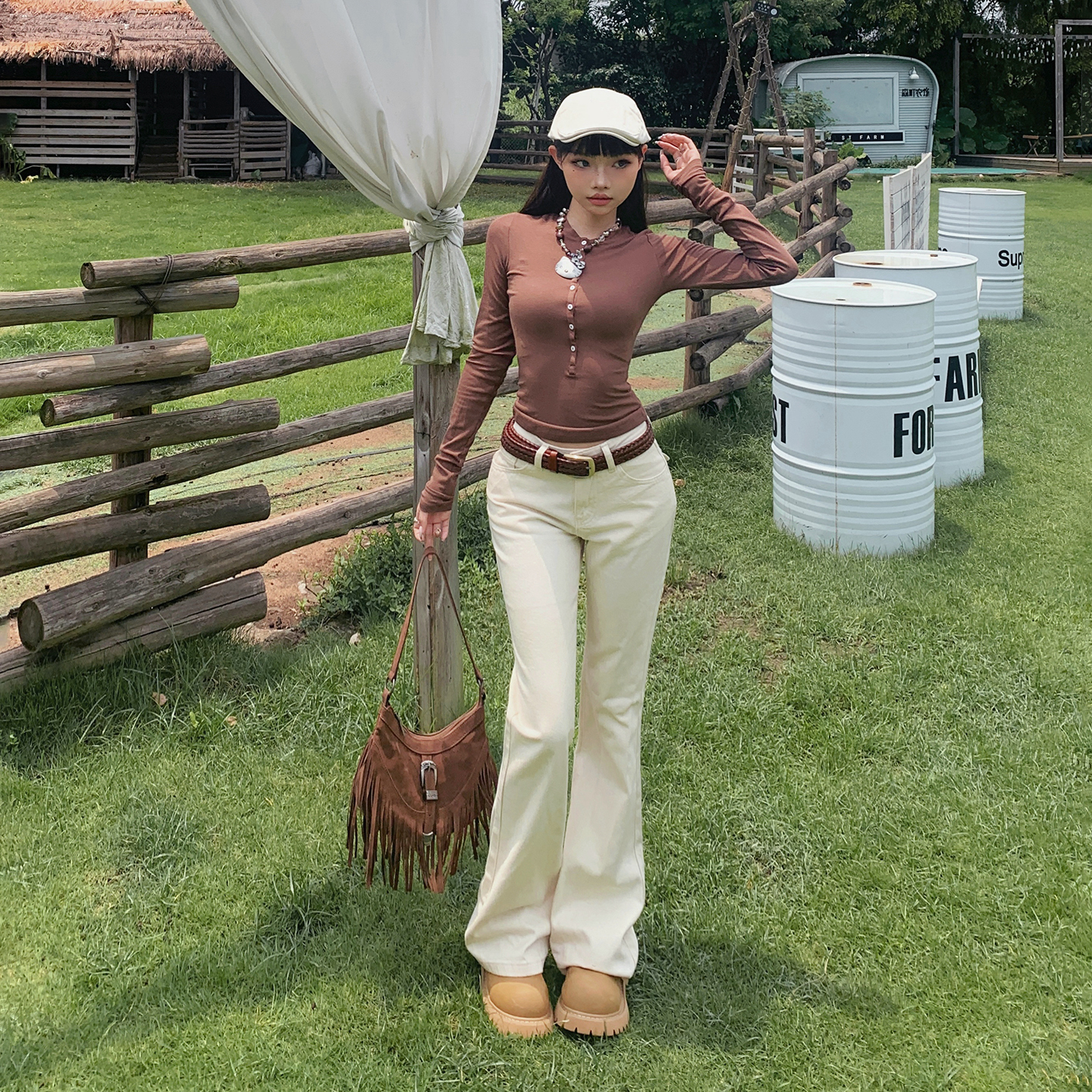 美式復古低腰辣妹修身喇叭褲女2025秋冬新款百搭顯瘦彈力牛仔褲女
