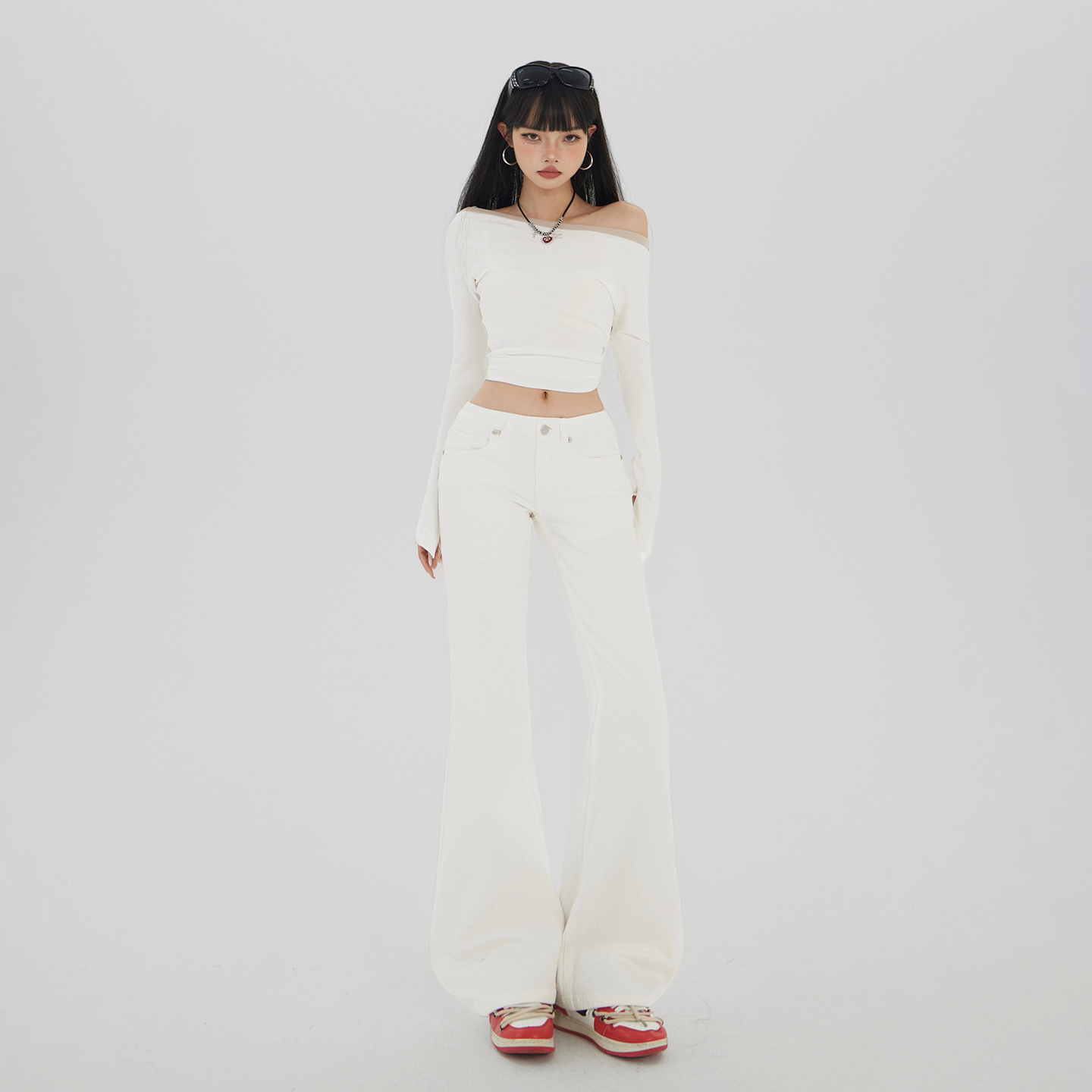 美式復古低腰辣妹喇叭褲女2025秋冬季新款修身顯瘦百搭彈力牛仔褲