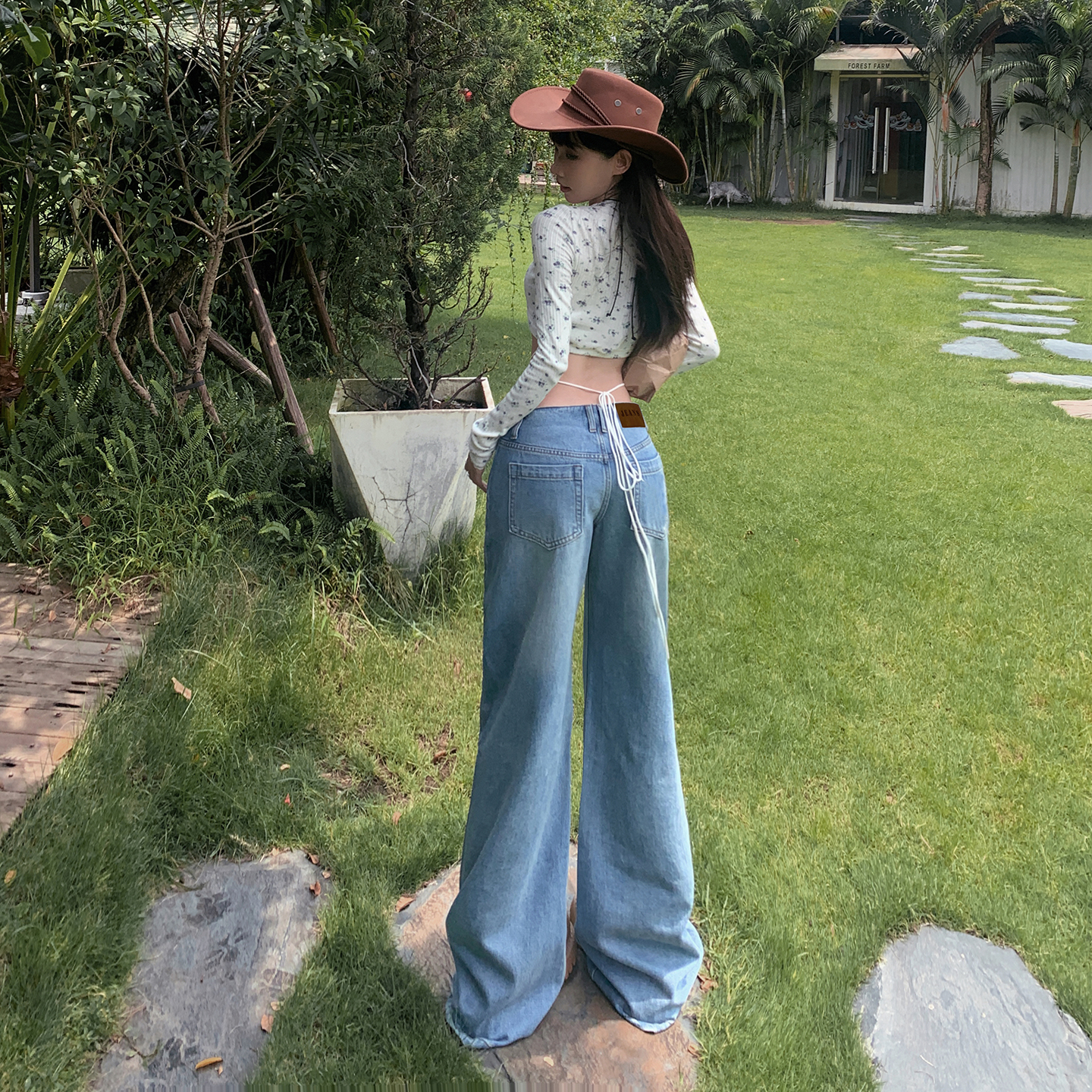 美式復古低腰辣妹寬松喇叭褲女2025秋冬季新款垂感百搭拖地牛仔褲