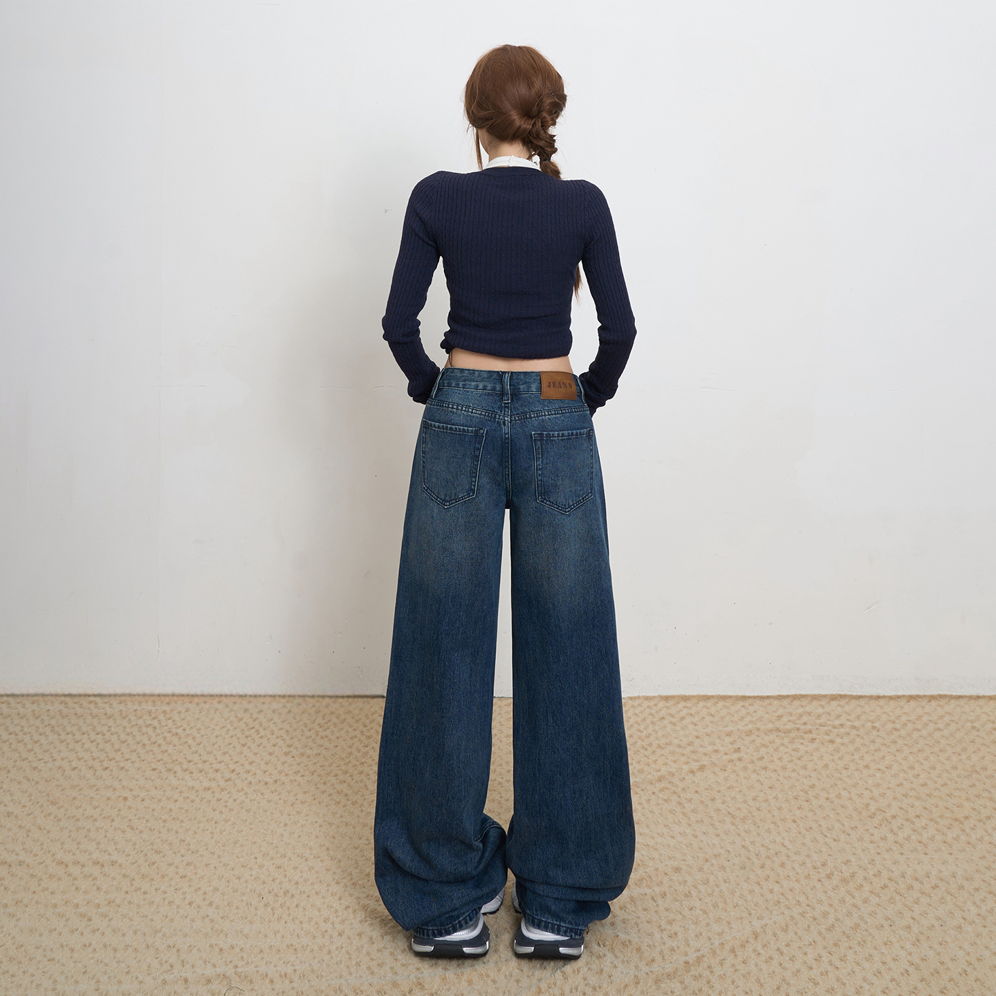 美式復古寬松低腰闊腿褲女2025秋冬新款百搭垂感直筒顯瘦牛仔褲女