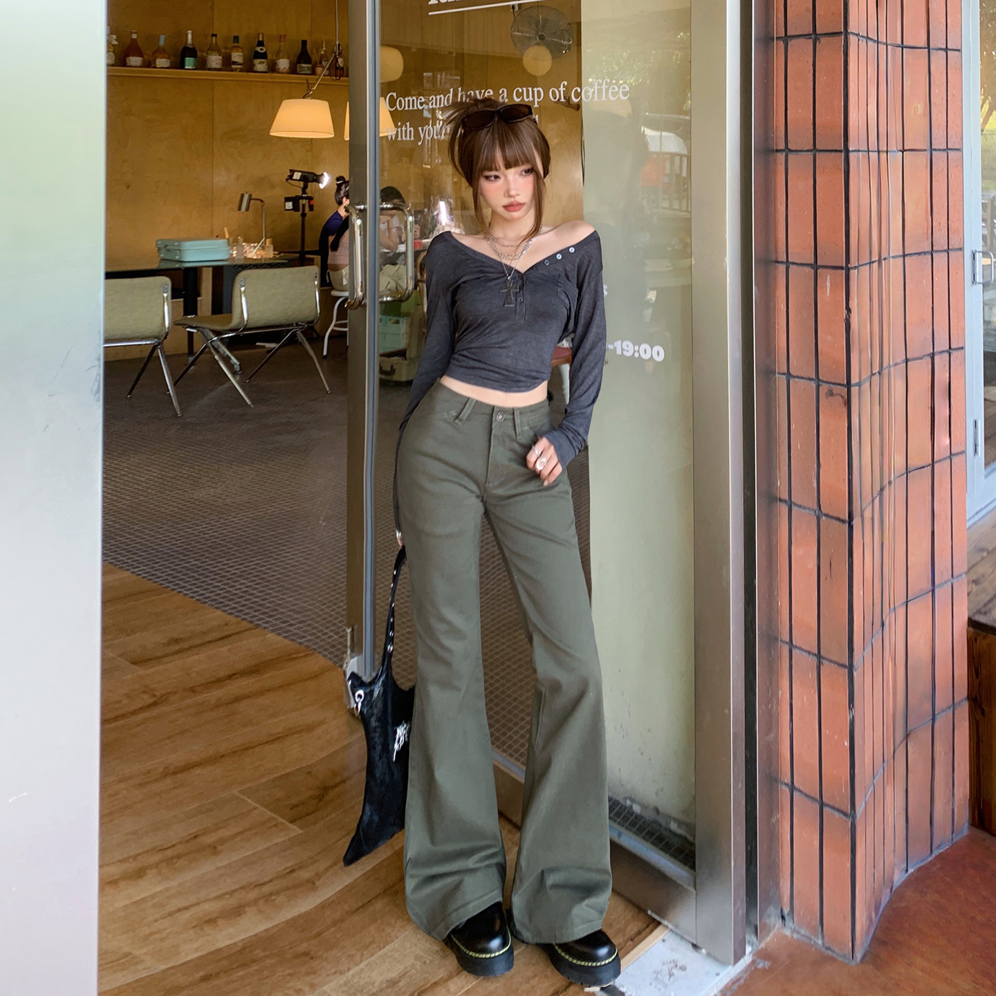美式復古辣妹低腰牛仔喇叭褲女2025秋季新款修身顯瘦垂感馬蹄褲