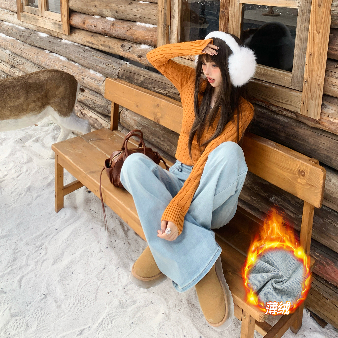 美式復古低腰辣妹喇叭牛仔褲女秋冬季新款修身顯瘦百搭拖地馬蹄褲