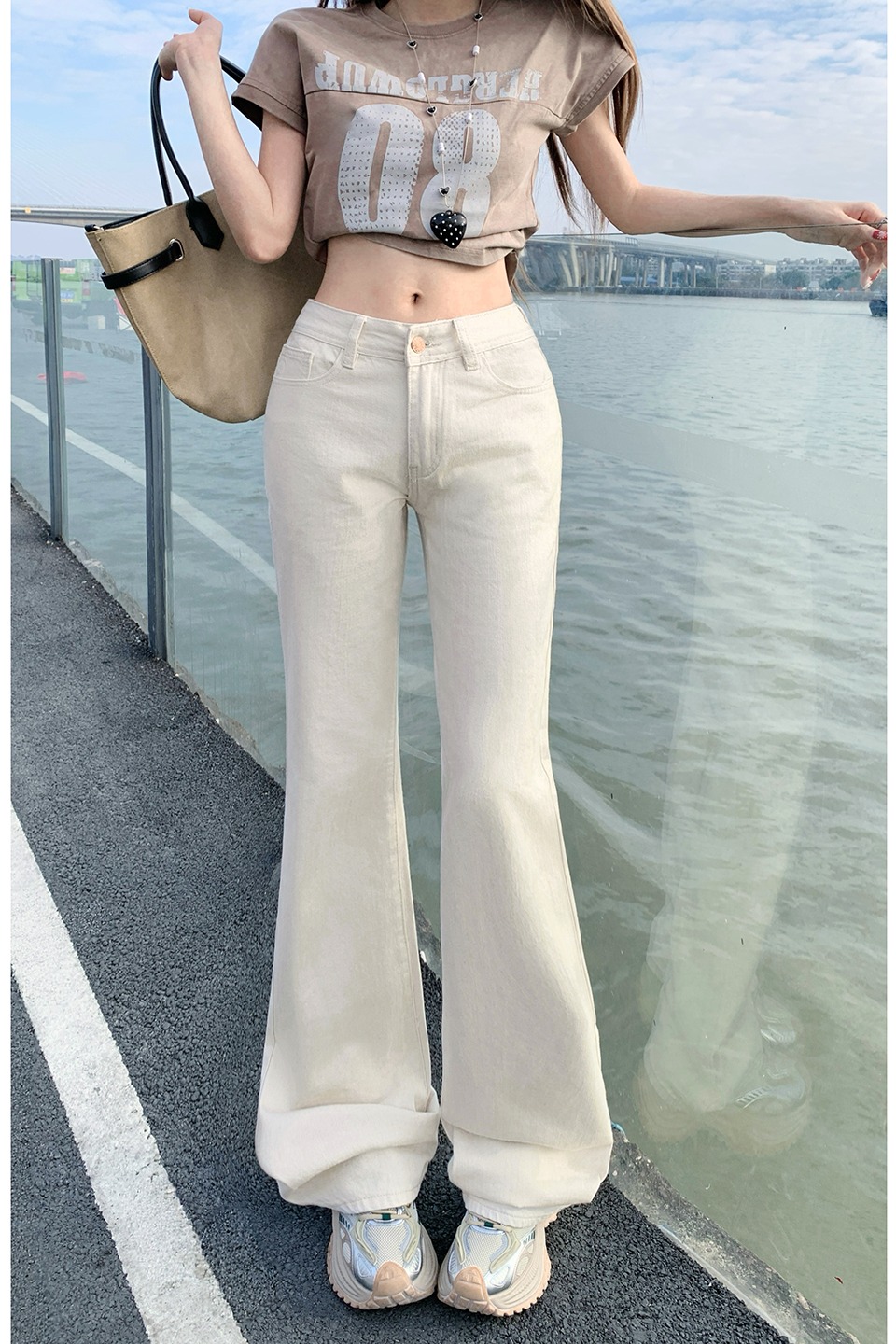美式復古低腰辣妹修身喇叭褲女2026春夏新款百搭顯瘦彈力牛仔褲女