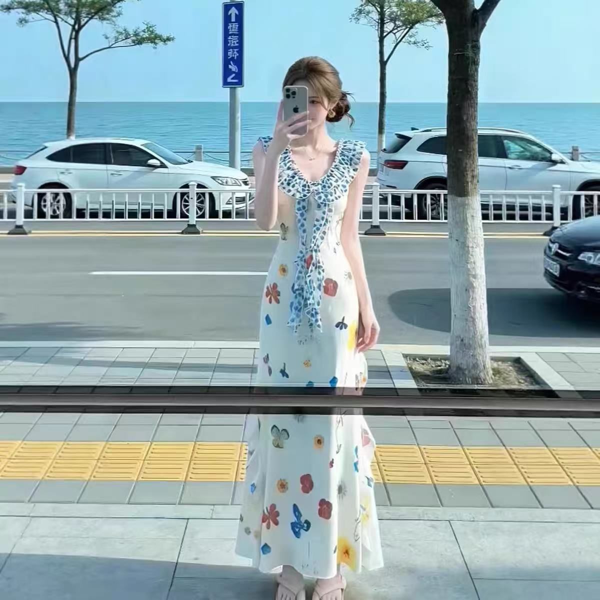 RY3297# 夏日绝美小裙子初恋风穿搭海边度假风沙滩裙泰式多巴胺穿搭连衣...