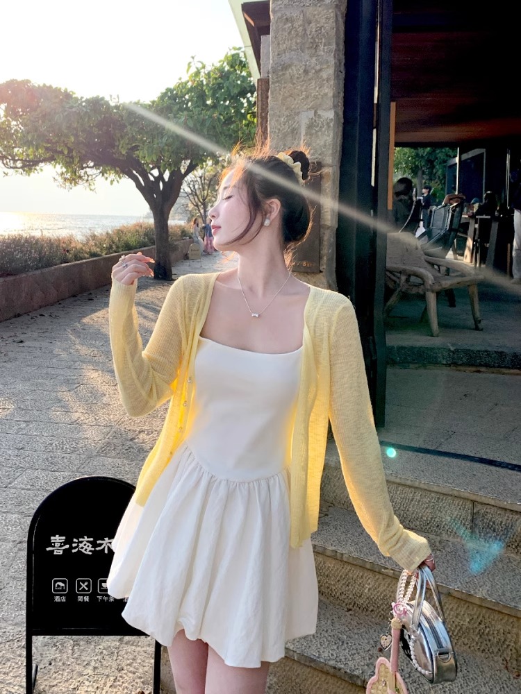 藍色開衫女薄款2026新款夏季外搭防曬罩衫外套空調衫上衣