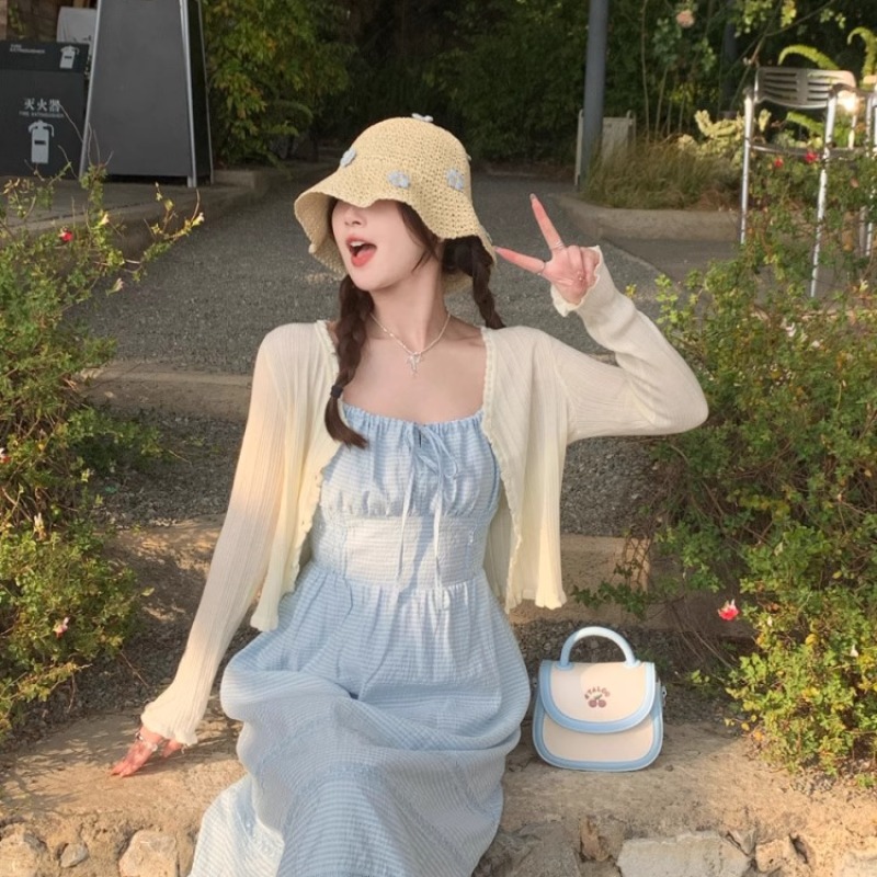 開衫薄款女2026新款夏季吊帶裙外搭防曬罩衫外套空調衫上衣