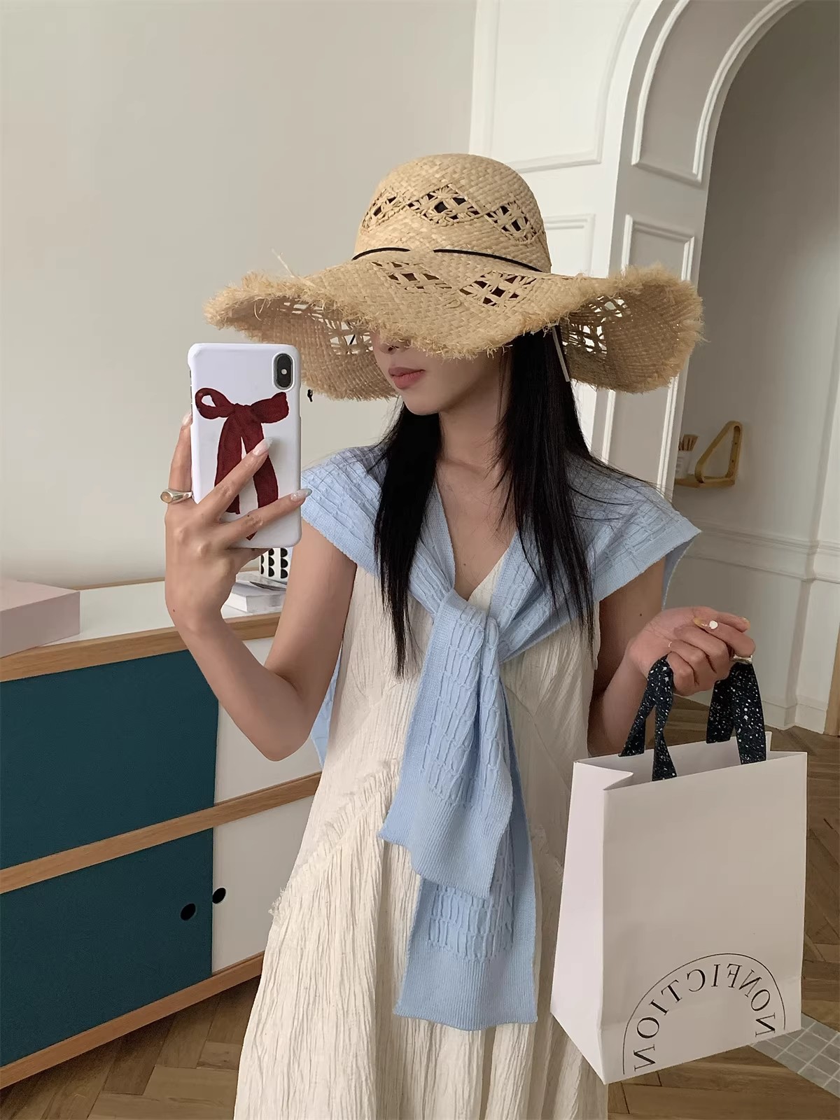 經典絞花針織保暖外搭披肩女疊搭時髦純色毛線打結坎肩春夏空調房
