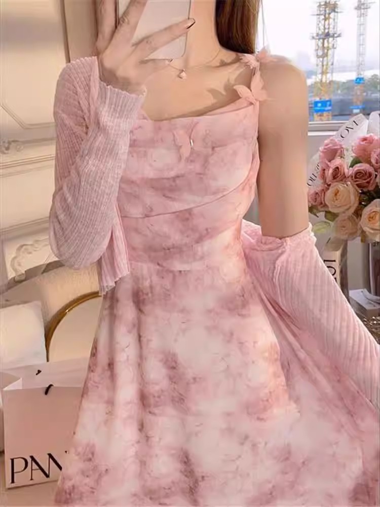 小清新優雅冰絲v領輕薄針織防曬罩衫2026秋季超好看漂亮百搭上衣