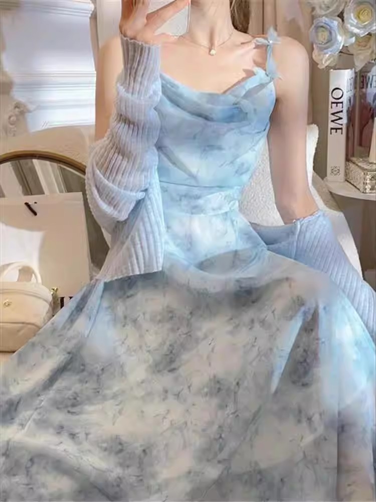 小清新優雅冰絲v領輕薄針織防曬罩衫2026秋季超好看漂亮百搭上衣