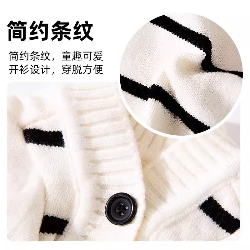 跨境小狗狗衣服寵物服飾泰迪比熊雪納瑞小型犬簡約條紋開衫毛衣