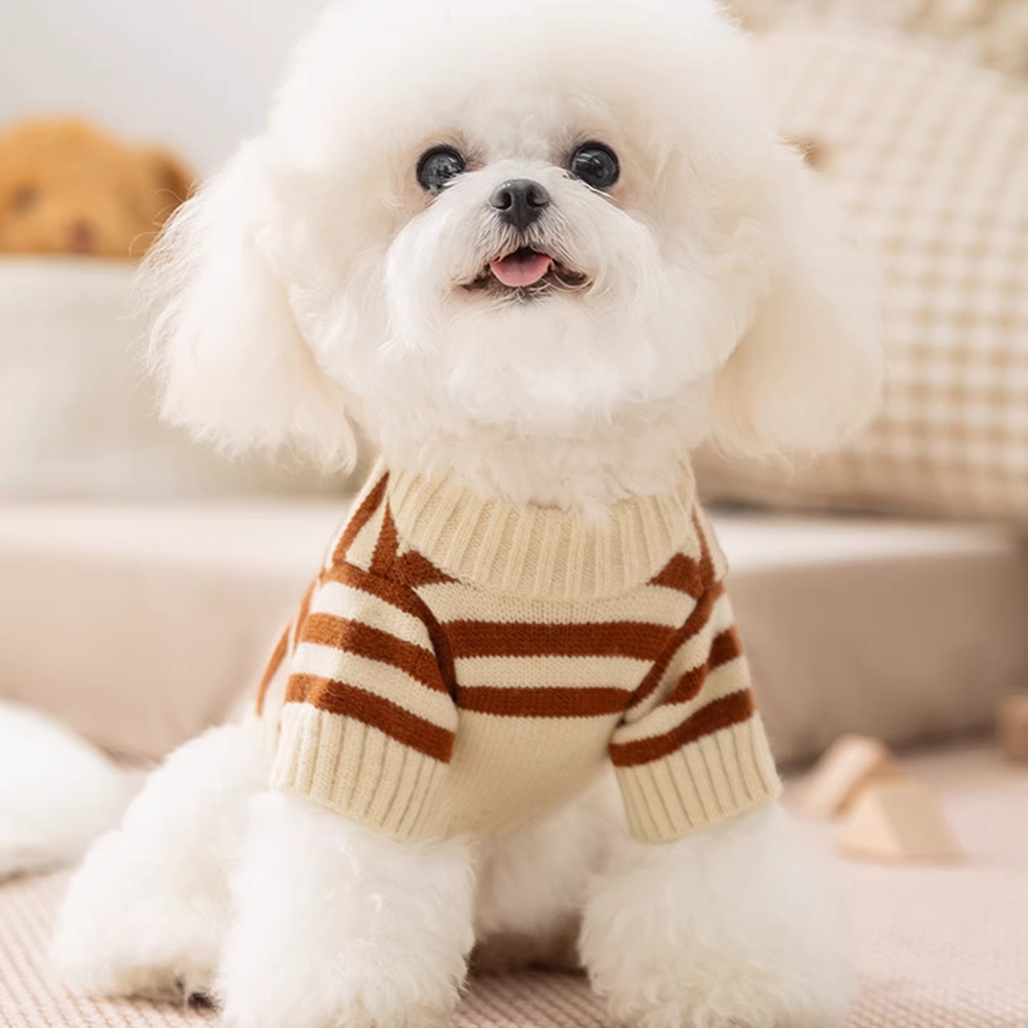跨境西高地白梗專用衣服雪納瑞狗狗條紋兩腳四季毛衣小型犬