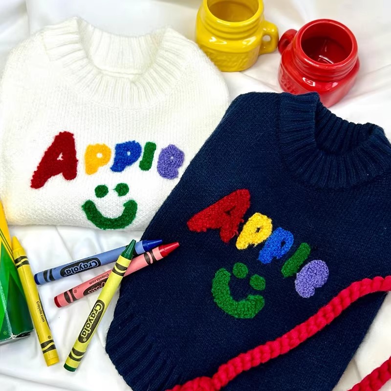 跨境寵物Apple套頭毛衣秋冬季泰迪比熊小型犬貓咪狗狗衣服春秋款