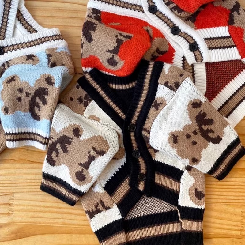 跨境狗狗衣服滿印熊小毛衣比熊泰迪雪納瑞貓咪小型幼犬寵物服飾