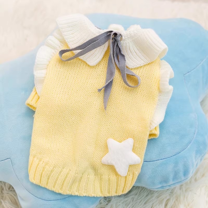 跨境立體星星小狗狗衣服比熊泰迪博美小型幼犬寵物春秋款可愛毛衣