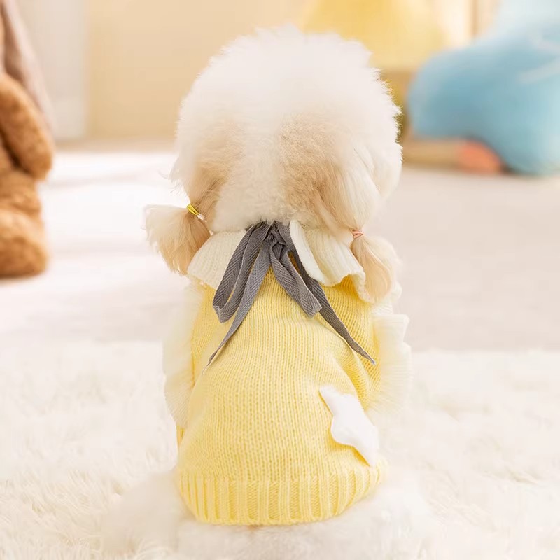 跨境小狗狗衣服寵物春泰迪比熊雪納瑞小型幼犬可愛公主小裙子毛衣