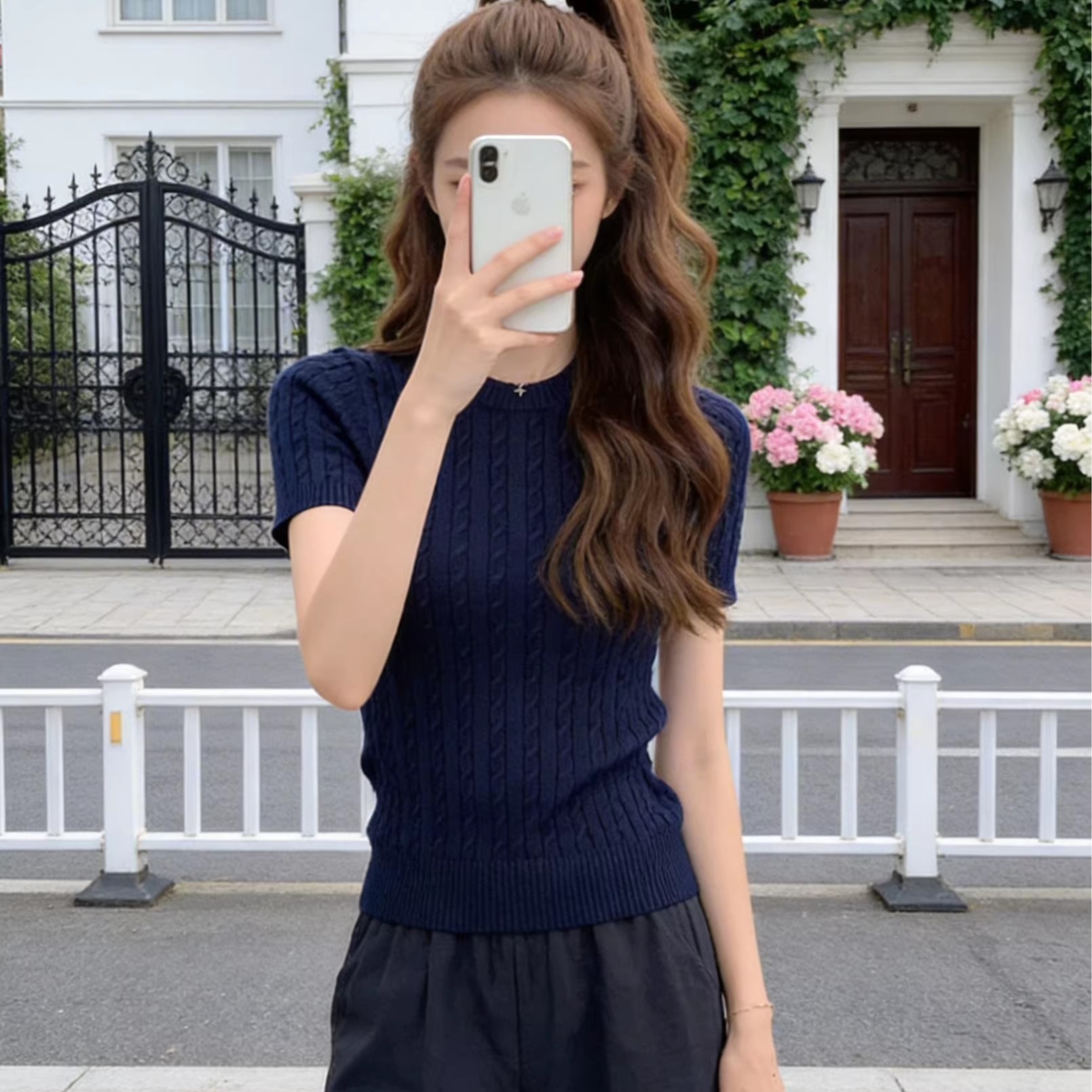 春夏女裝2026新款高端小資小上衣絕美巨好看短袖打底針織衫t恤女