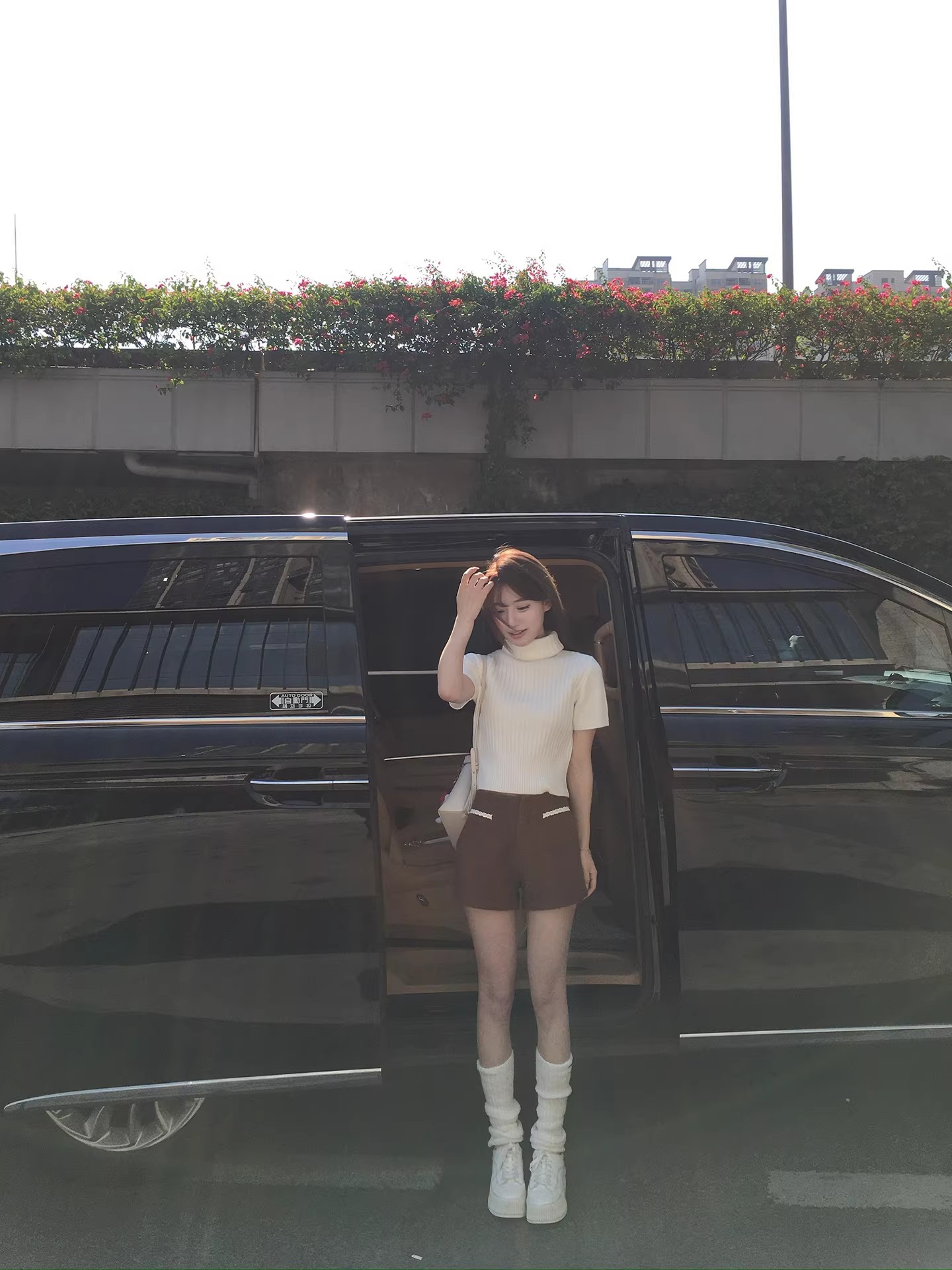 白色高領內搭打底短袖毛衣針織衫女新款春夏秋冬四季正肩顯瘦上衣
