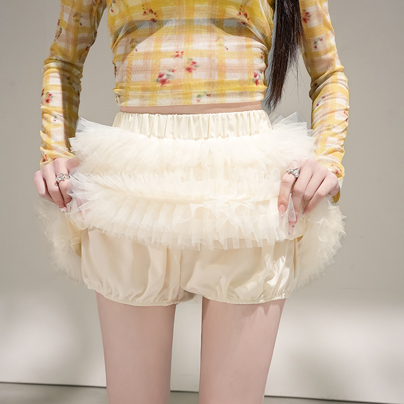 法式甜美減齡網紗半身裙女2026春款溫柔百搭a字蓬蓬芭蕾蛋糕短裙