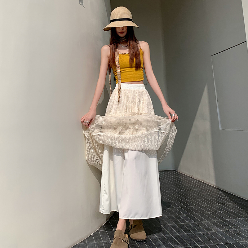 實拍淑女風氣質蕾絲半身裙2026春夏新款韓版休閑多層紗裙半身裙女
