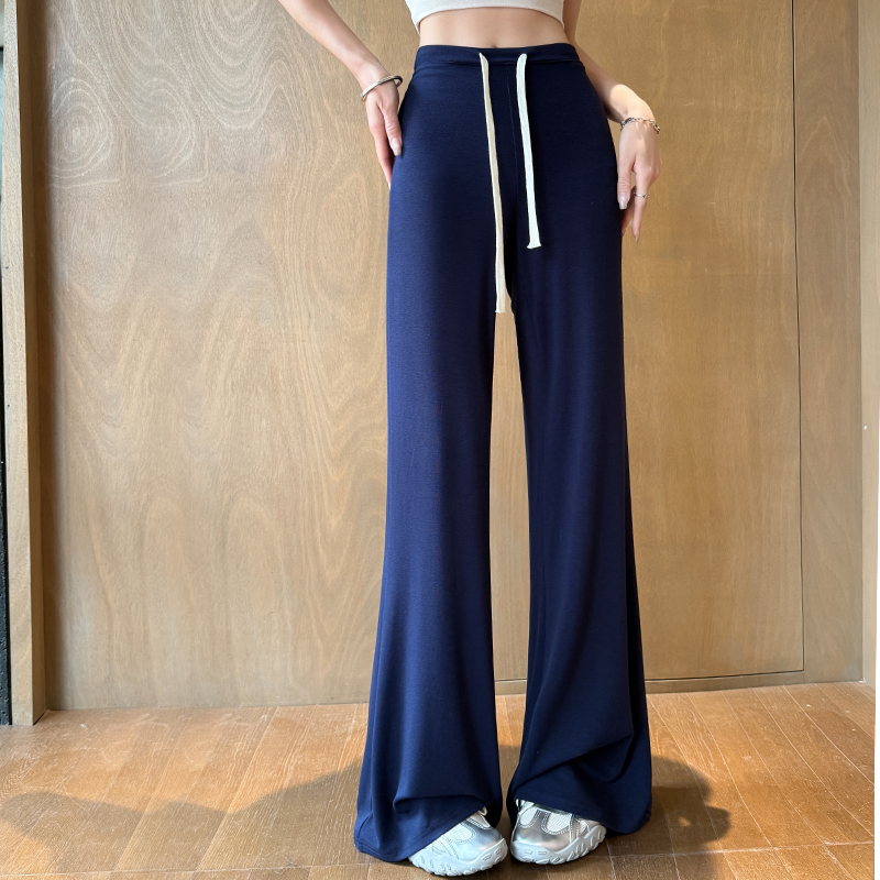實拍垂垂褲銅氨絲低腰拖地褲舒適顯瘦休閑褲女褲子2026春夏新款