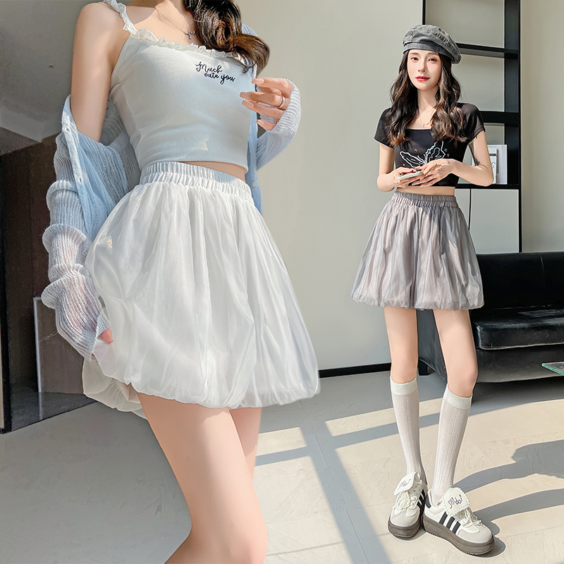 云朵花苞蓬蓬半身裙褲春季新款韓系氣質百搭夏日小個子燈籠短褲