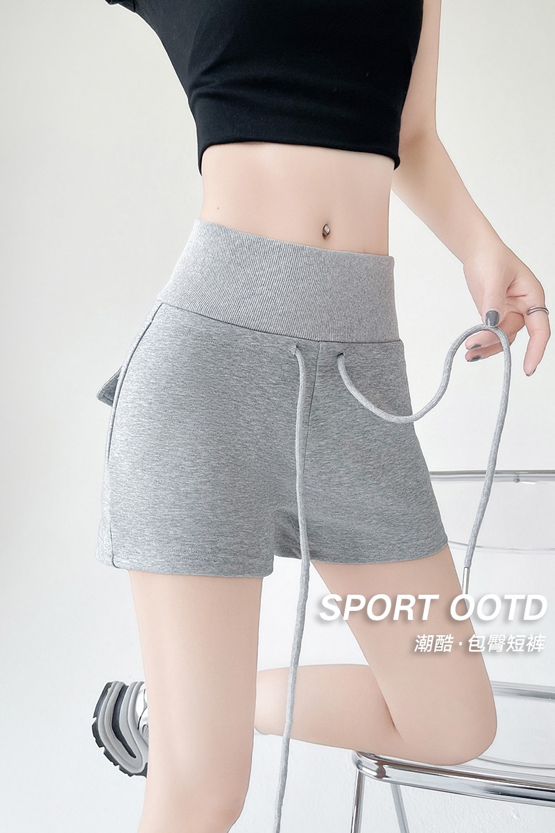 實拍辣妹抽繩休閑運動短褲女夏季2026新款搭松緊腰小個子瑜伽褲子