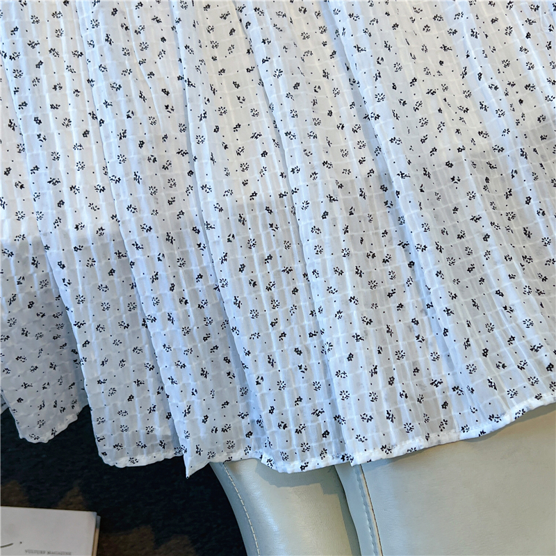 實拍韓系碎花蛋糕裙女夏季薄款新款高腰顯瘦傘裙小個子a字半身裙