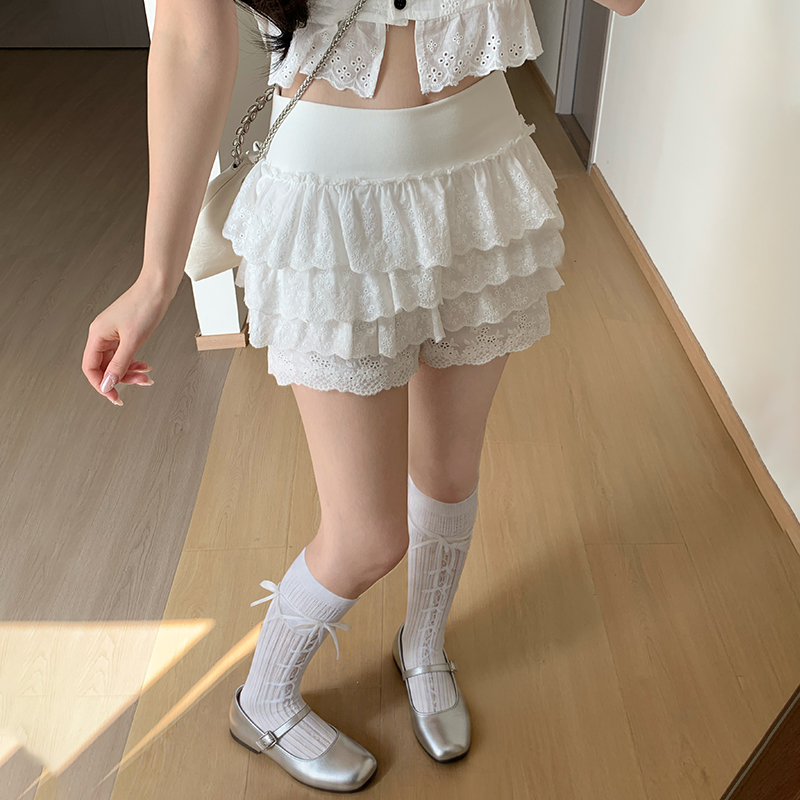 實拍鏤空蛋糕裙女夏季2026新款高腰a字顯瘦小個子甜酷辣妹短裙褲