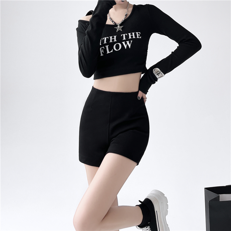 實拍黑色高腰西裝短褲女2026夏季新款修身顯瘦辣妹風百搭彈力熱褲