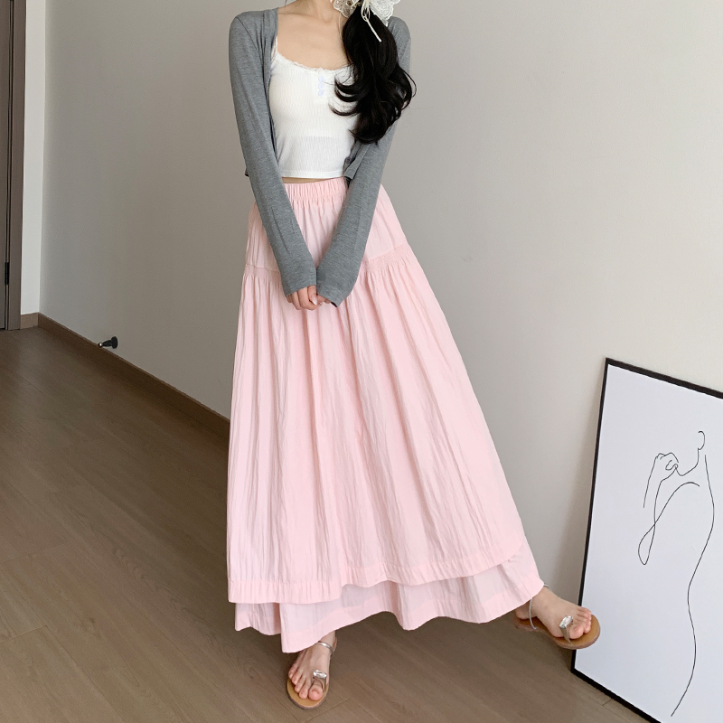 實拍粉色半身裙女2026新款夏季a字裙今年流行顯瘦半裙中長裙子女