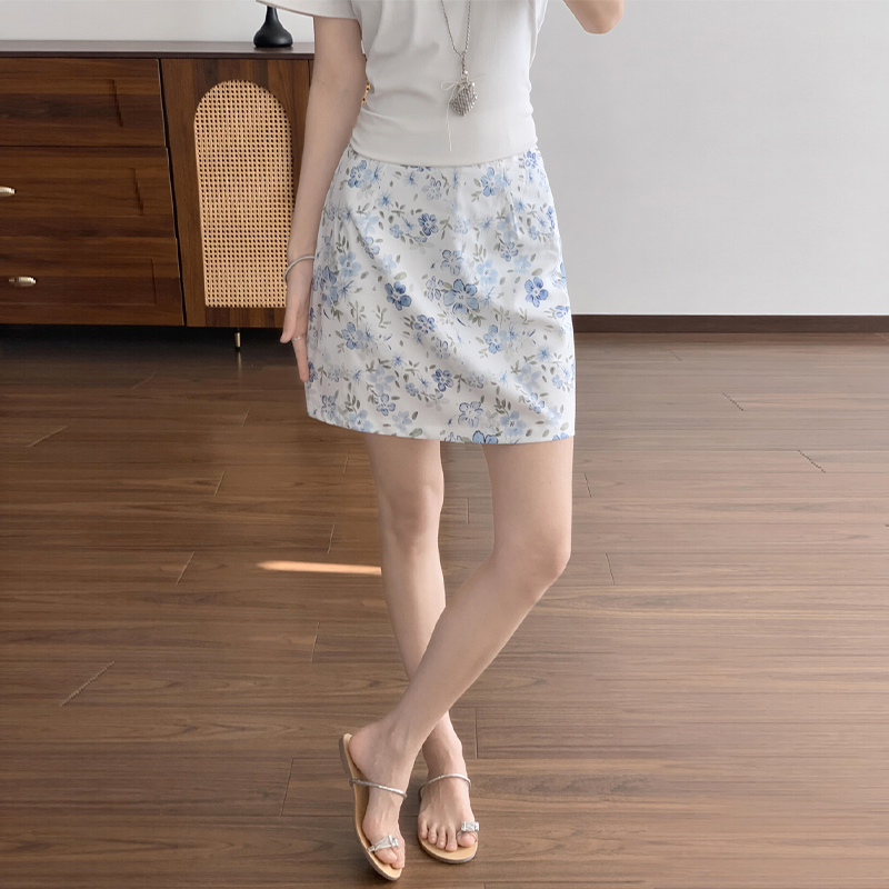 實拍法式浪漫碎花半身裙女夏季新款高腰顯瘦小個子a字短裙包臀裙