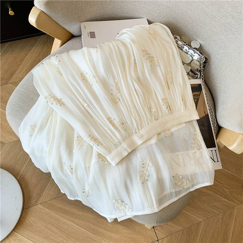 實拍流光紗刺繡半身裙女夏季2026新款感薄款垂感氣質a字蛋糕紗裙