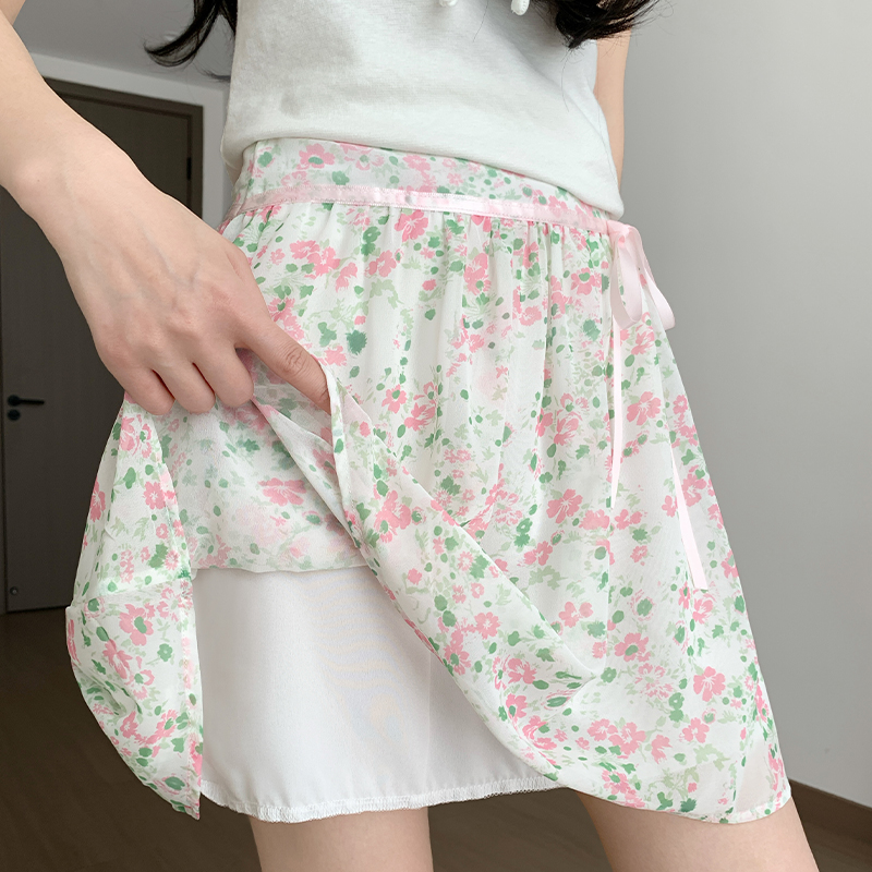 實拍甜美碎花防走光半身裙女夏季2026新款高腰顯瘦小個子a字短裙