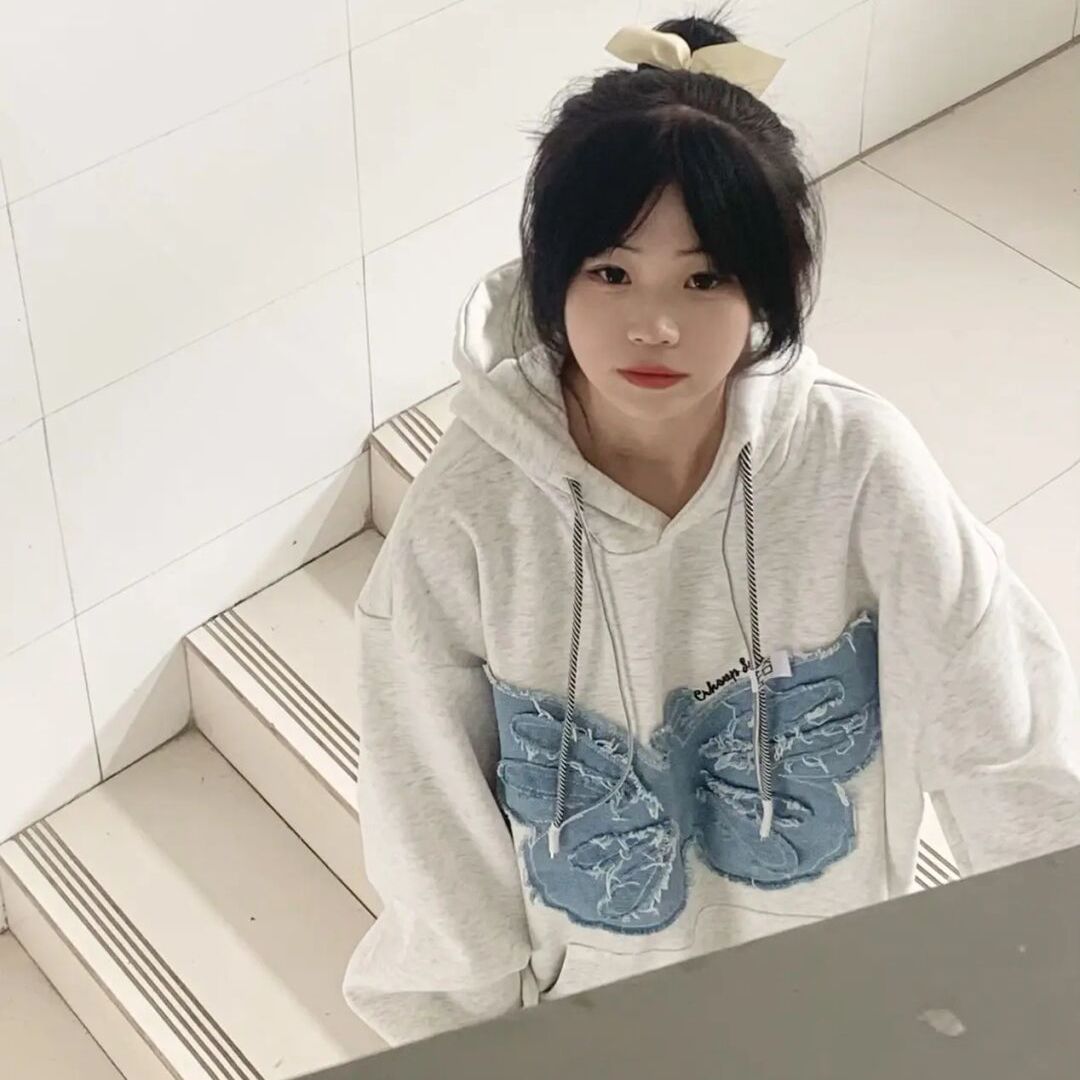 MY16441# 华棉复合牛奶丝 和银狐绒复合华棉  连帽卫衣女女裝貨源服裝批發