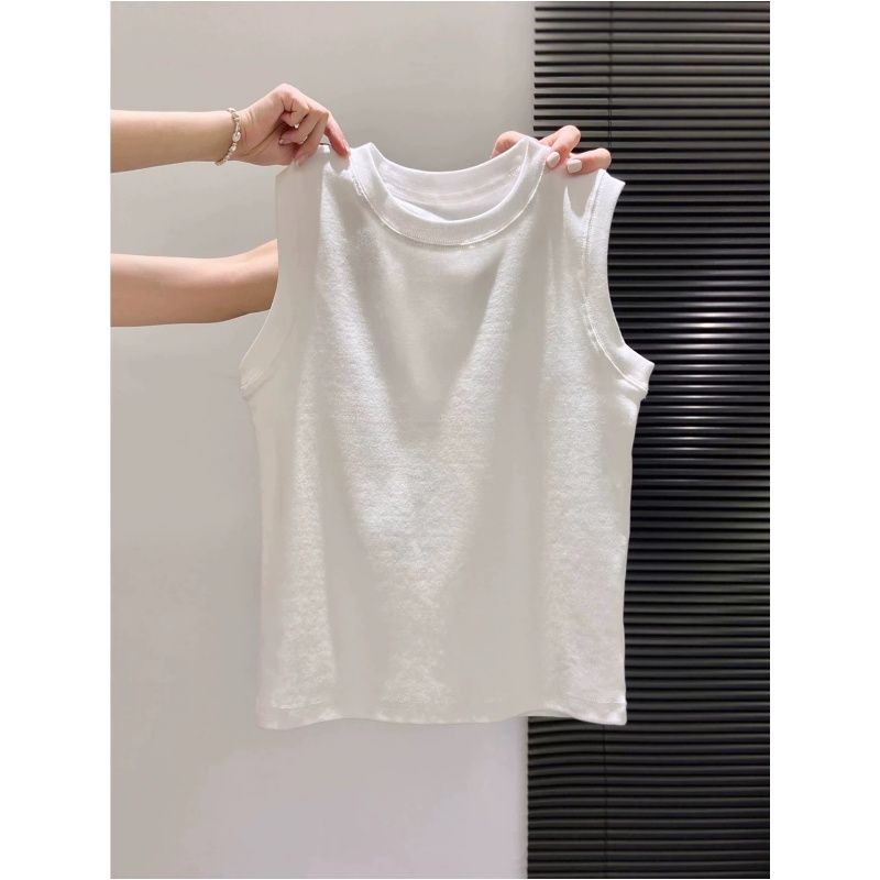 MY16553# 40支92棉春夏圆领吊带背心女遮副乳大码内搭外穿无袖打底...