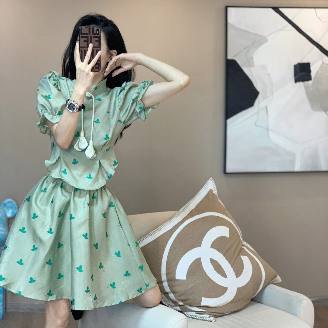 FA32900# 夏季小香风高级感轻熟风时尚休闲小众减龄气质半身裙套装两件套女 服裝批發女裝批發服飾貨源