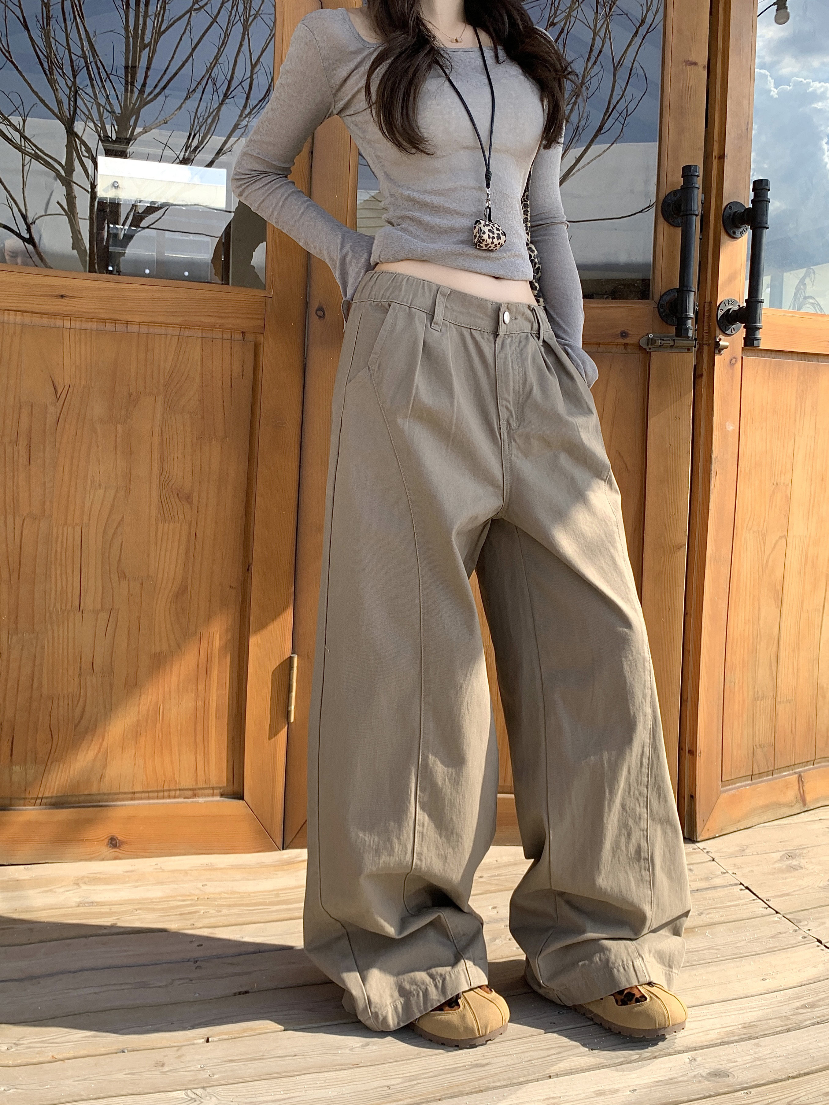 嘻哈美式潮牌彎刀牛仔褲女夏季高街vibe寬松闊腿休閑褲子