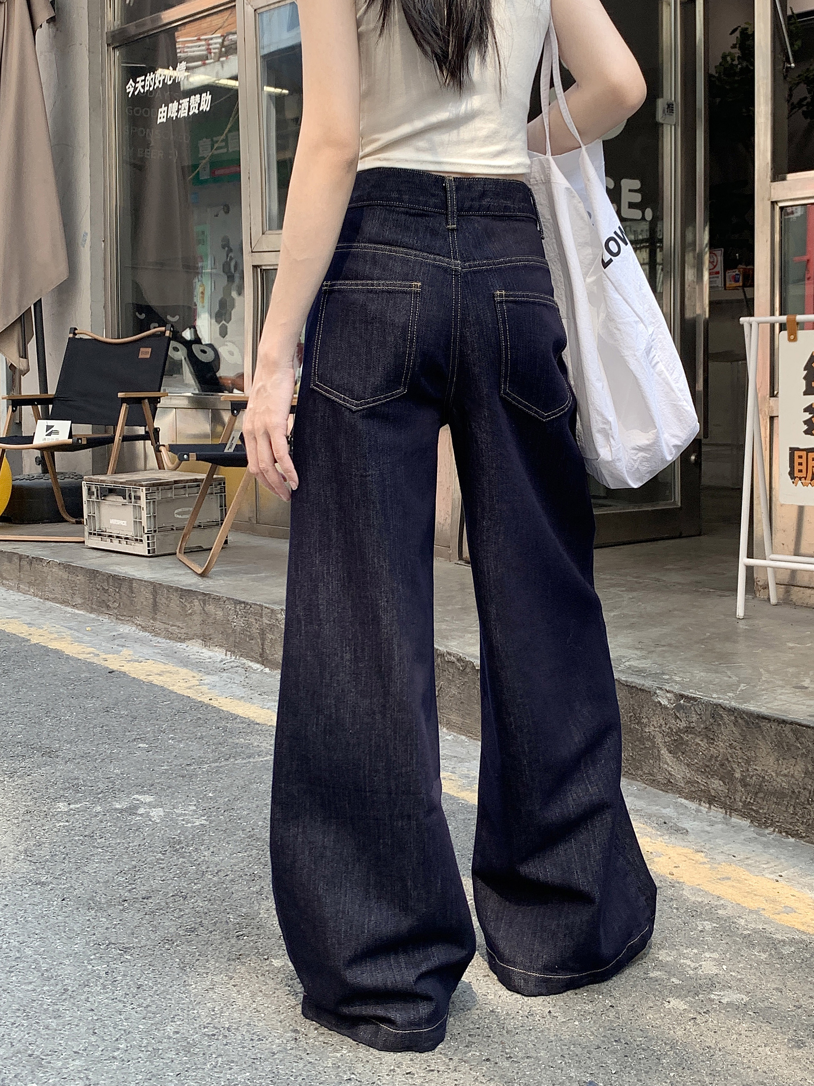 高腰春季薄款寬松直筒褲拖地褲顯瘦長褲子